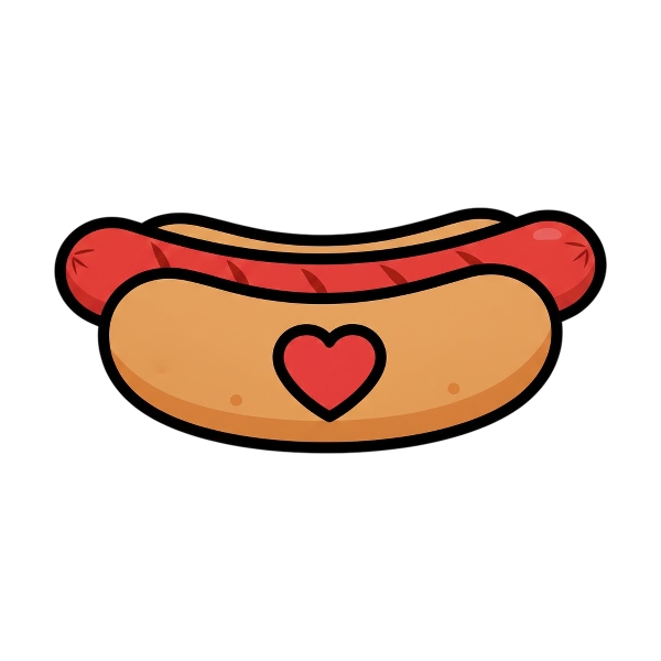 Red heart and Hot dog