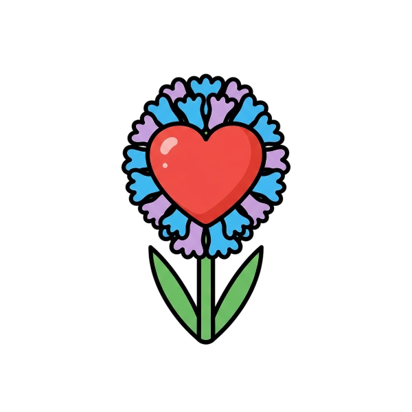 Red heart and Hyacinth