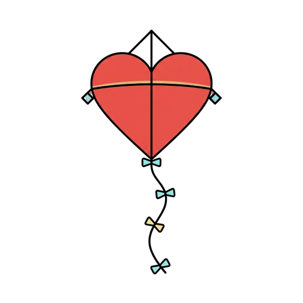 Red heart and Kite