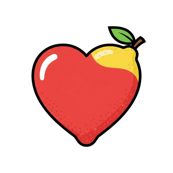 Red heart and Lemon