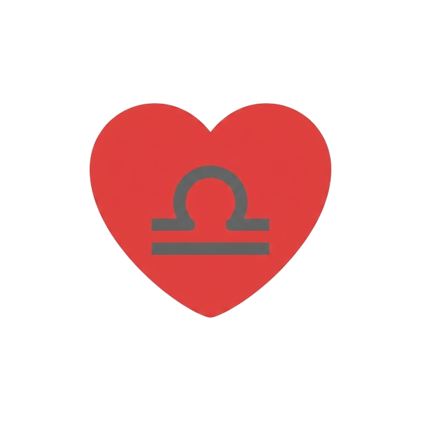 Red heart and Libra