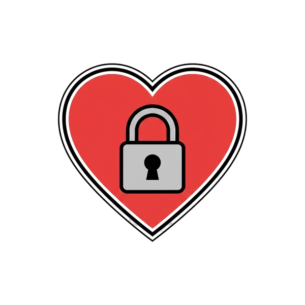 Red heart and Locked