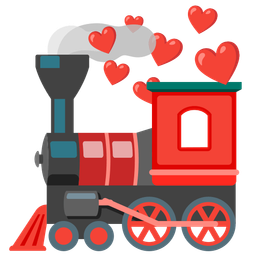 red heart and locomotive
