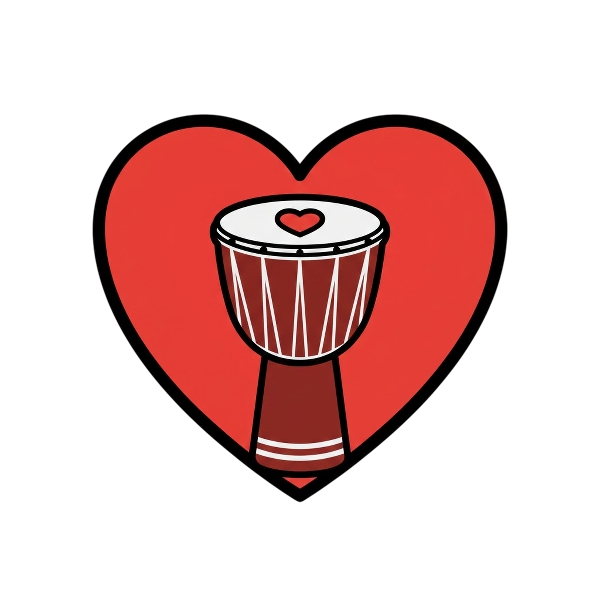 Red heart and Long drum