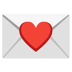 red heart and love letter