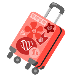 red heart and luggage
