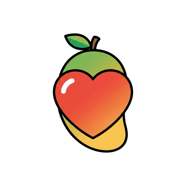 Red heart and Mango