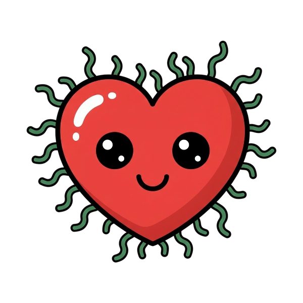 Red heart and Microbe