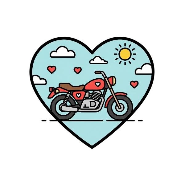 Red heart and Motorcycle
