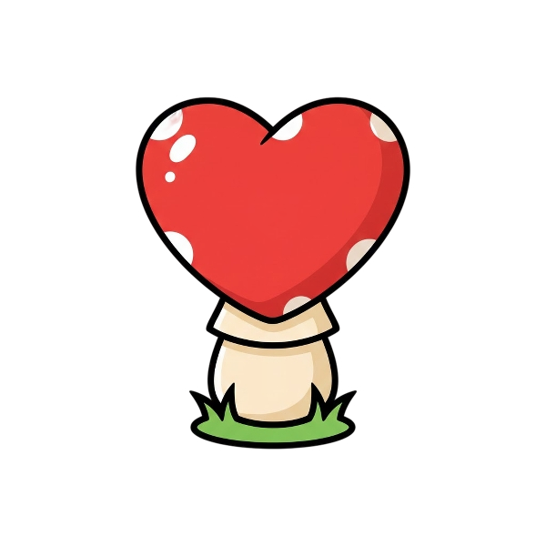 Red heart and Mushroom