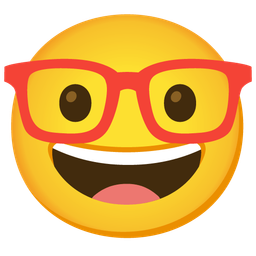 red heart and nerd face