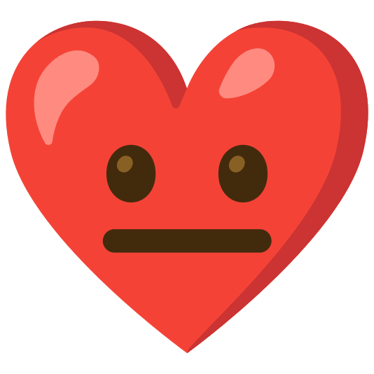 Red heart and Neutral face