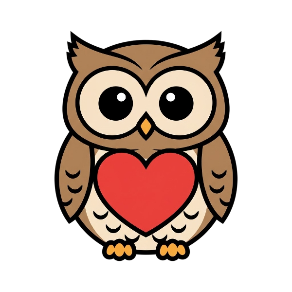 Red heart and Owl