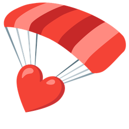 red heart and parachute
