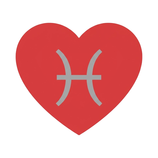 Red heart and Pisces