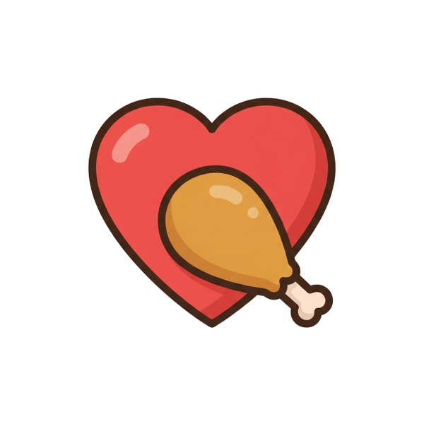 Red heart and Poultry leg