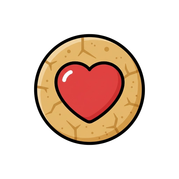 Red heart and Rice cracker