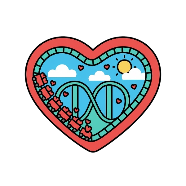 Red heart and Roller coaster