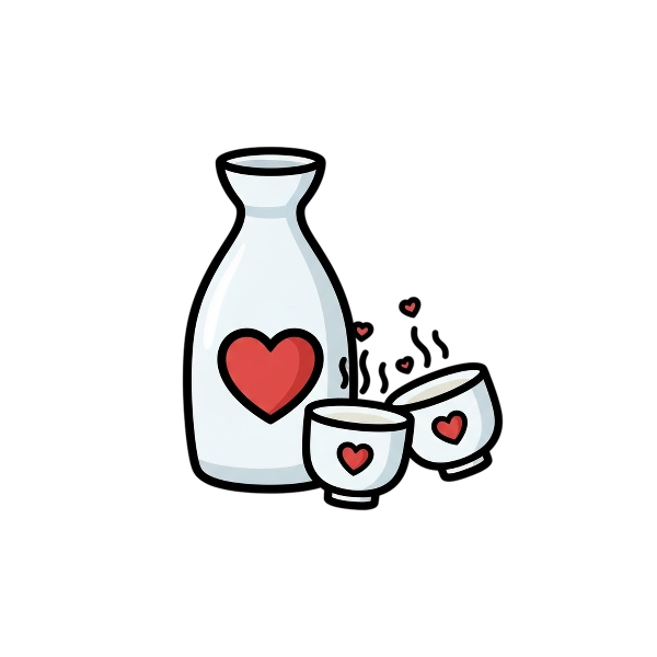Red heart and Sake