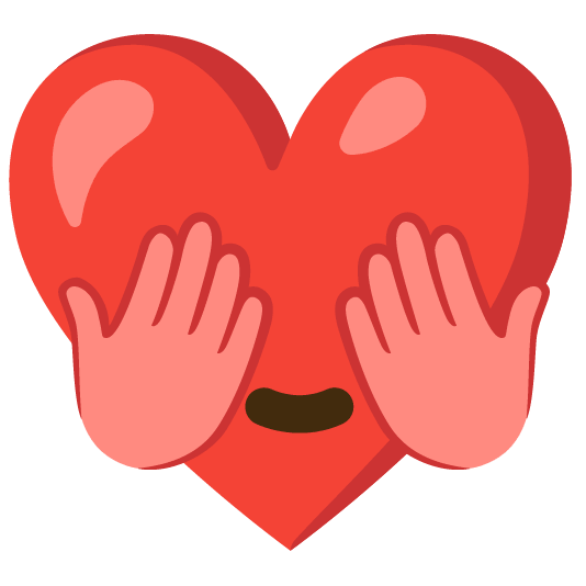 Red heart and See-no-evil monkey