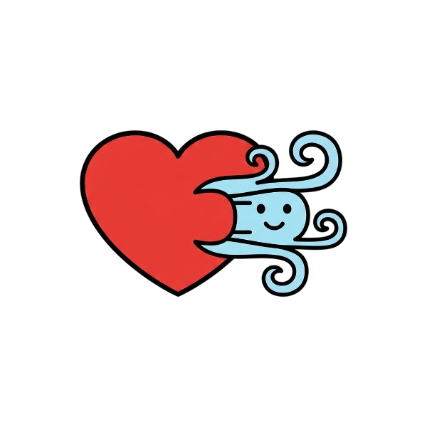 Red heart and Sewing needle