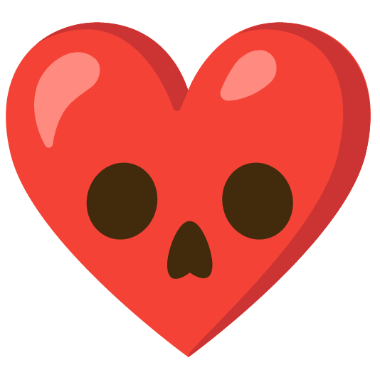 Red heart and Skull