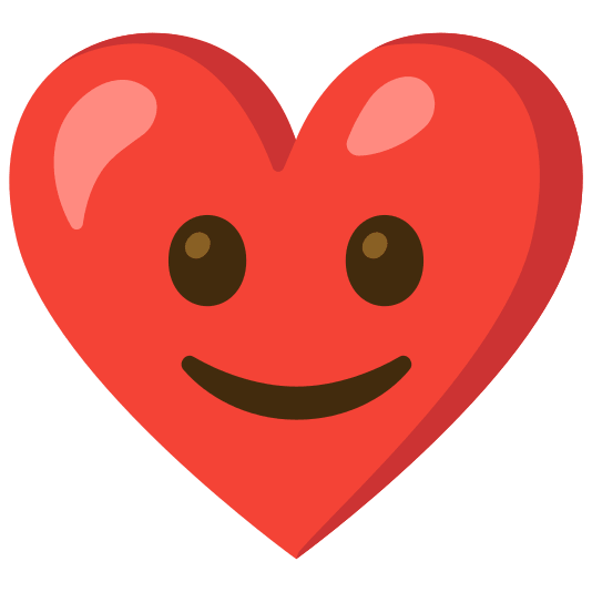 Red heart and Slightly smiling face