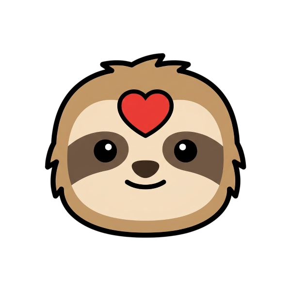 Red heart and Sloth