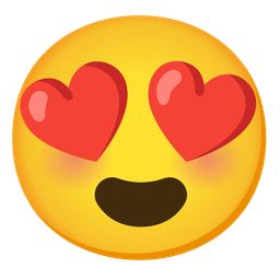 Red heart and Smiling face with heart-eyes