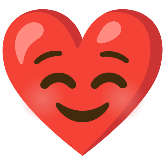 Red heart and Smiling face