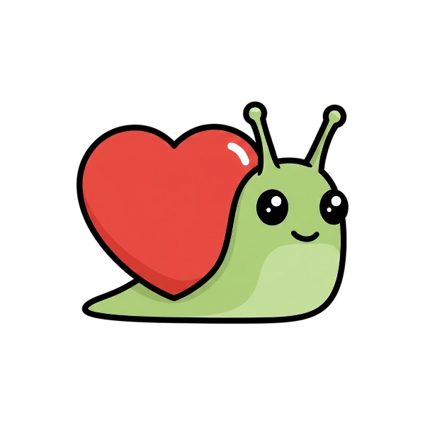 Red heart and Snail