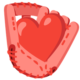 red heart and softball