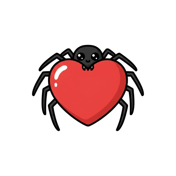 Red heart and Spider