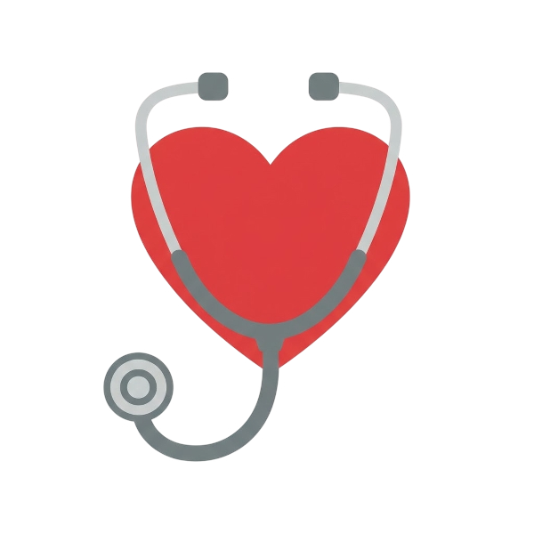 Red heart and Stethoscope