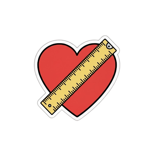 Red heart and Straight ruler