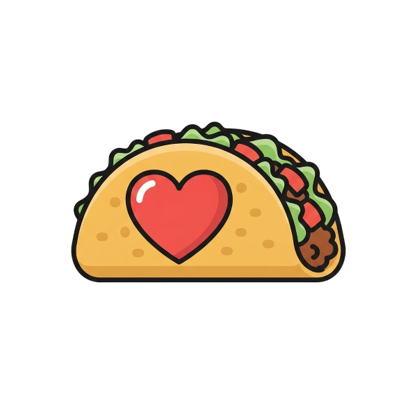 Red heart and Taco
