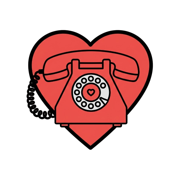 Red heart and Telephone