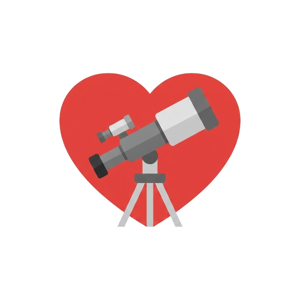 Red heart and Telescope