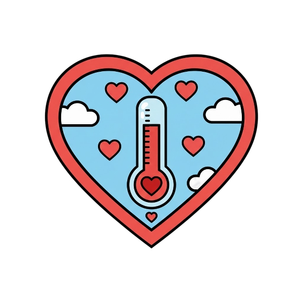 Red heart and Thermometer