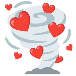 red heart and tornado