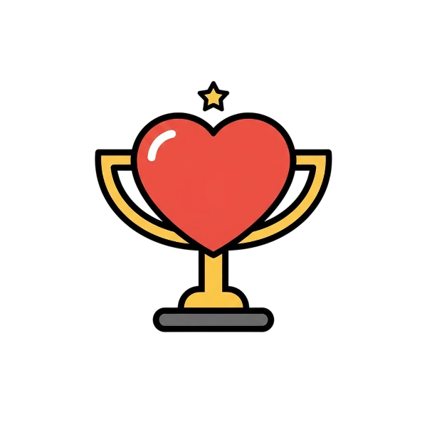 Red heart and Trophy