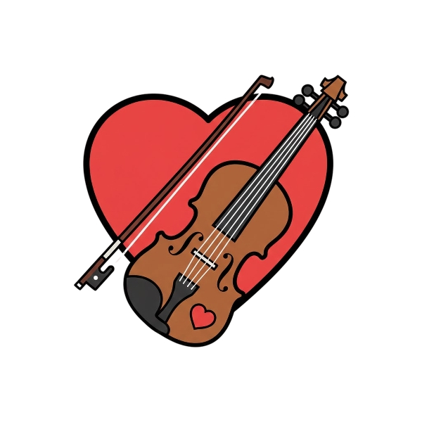 Red heart and Violin
