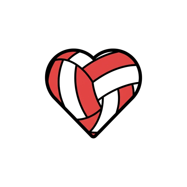 Red heart and Volleyball