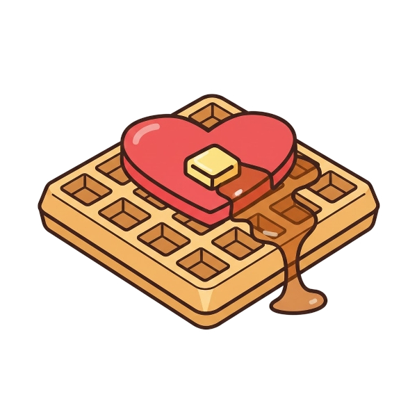 Red heart and Waffle