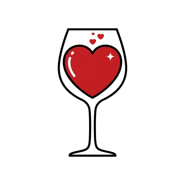 Red heart and Wine glass