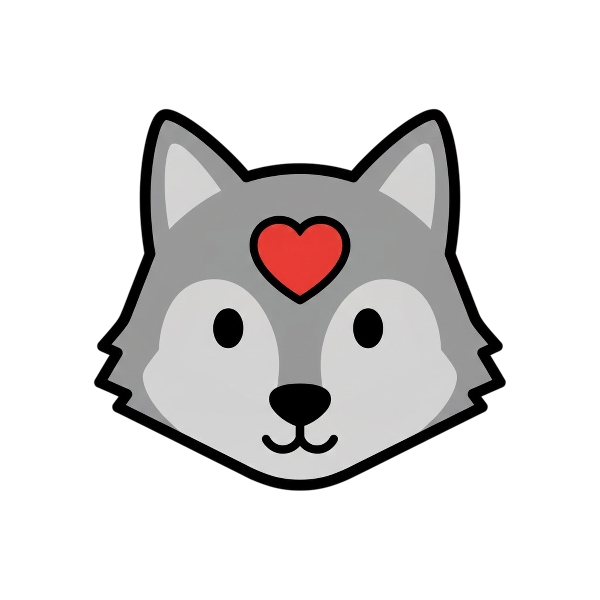 Red heart and Wolf