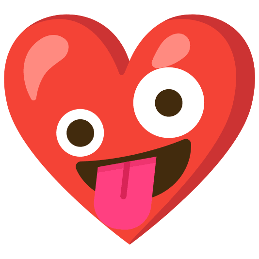 Red heart and Zany face