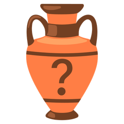 Red question mark and Amphora