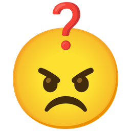 Red question mark and Angry face