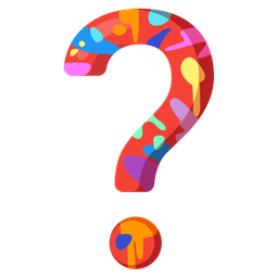 Red question mark and Artist palette